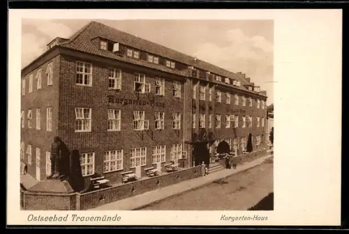 AK Travemünde, Partie am Hotel Kurgarten-Haus