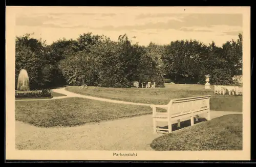 AK Travemünde, Ostsee-Sanatorium, Parkansicht