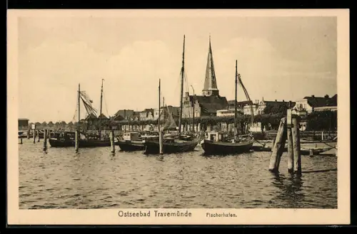 AK Travemünde, Segelboote im Fischerhafen