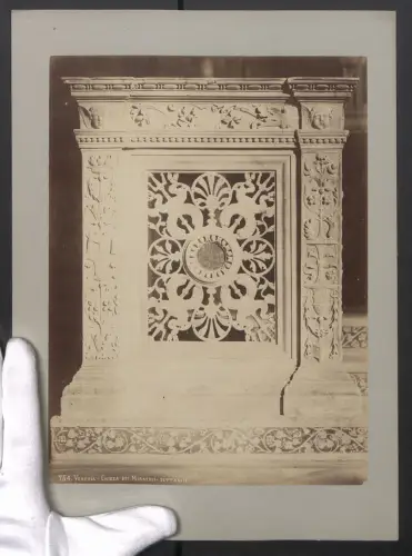Fotografie G. B. Brusa, Venezia, Ansicht Venezia, Chiesa dei Miracoli-Dettaglio, Trockenstempel unten rechts, 24 x 32cm