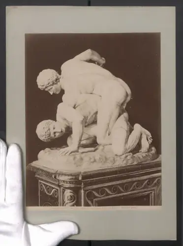 Fotografie Ed. Alinari, Ansicht Firenze, I Lottatori, Galleria Uffizi, Grossformat 24 x 32cm