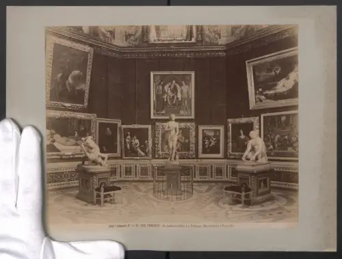 Fotografie Ed. Alinari, Ansicht Firenze, R. Galleria Uffizi, La Tribuna, Grossformat 32 x 24cm