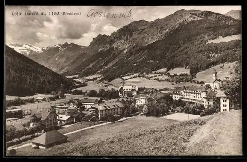 AK Colle Isarco /Brennero, Vista panoramica del villaggio alpino e montagne circostanti