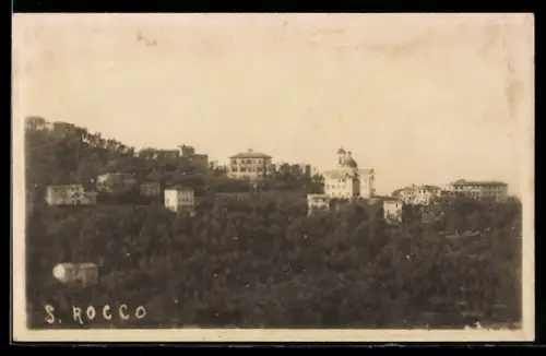 AK Camogli, San Rocco, Vista panoramica delle colline e edifici storici