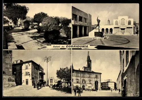 AK Corridonia, Saluti da Corridonia con vedute della città
