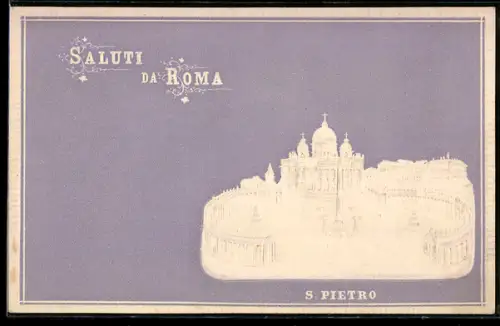 Präge-AK Roma, Saluti da Roma con vista di San Pietro