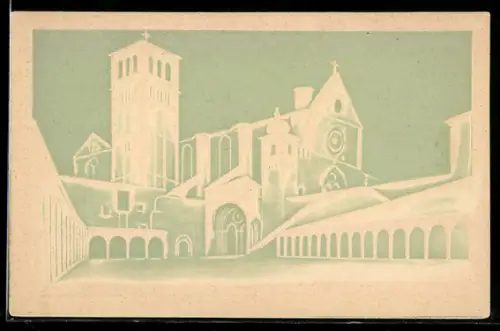 Präge-AK Assisi, Basilica di S. Francesco