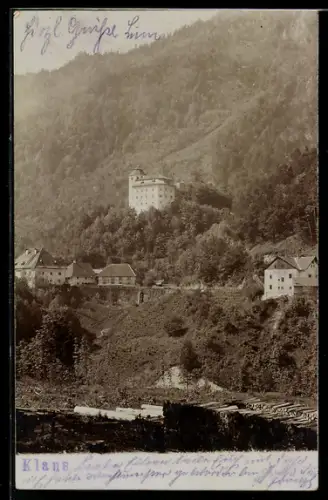 Foto-AK Klaus an der Pyhrnbahn, Blick zum Schloss