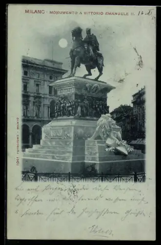 Mondschein-AK Milano, Monumento a Vittorio Emanuele II