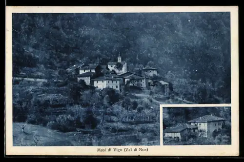 AK Masi di Vigo /Val di Non, Veduta panoramica del villaggio alpino