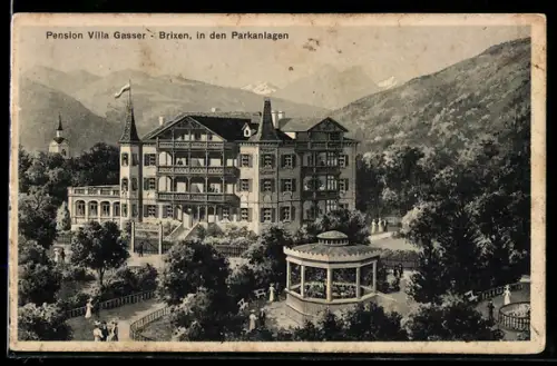 AK Brixen, Pension Villa Gasser in den Parkanlagen