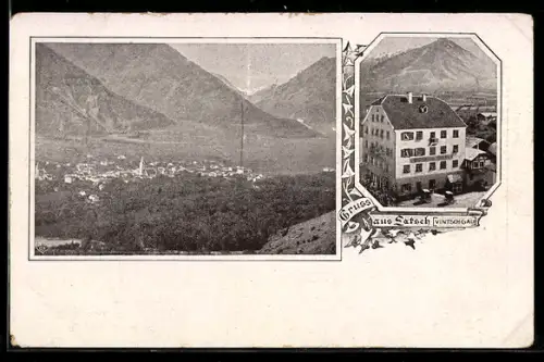AK Latsch /Vintschgau, Gasthaus und Panorama