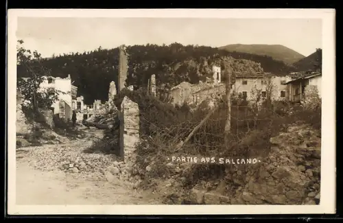 AK Salcano /Nova Gorica, Rovine del villaggio dopo il conflitto