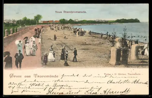 AK Travemünde a.d. Ostsee, Blick auf die Strandpromenade