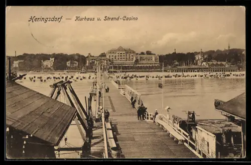 AK Heringsdorf, Kurhaus u. Strand-Casino