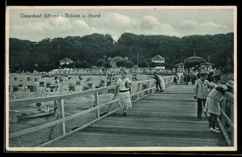 AK Göhren, Brücke u. Strand