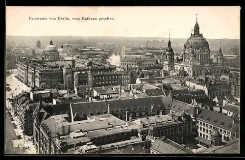 AK Berlin, Panorama vom Rathaus gesehen