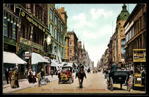 AK Berlin, Friedrichstrasse, Ecke Leipzigerstrasse