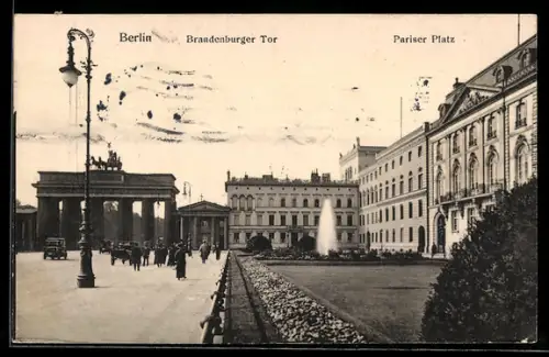AK Berlin, Brandenburger Tor, Pariser Platz
