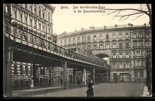 AK Berlin-Schöneberg, Das durchbrochene Haus in der Dennewitzstrasse