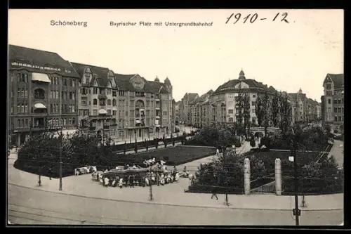 AK Schöneberg, Bayrischer Platz mit Untergrundbahnhof