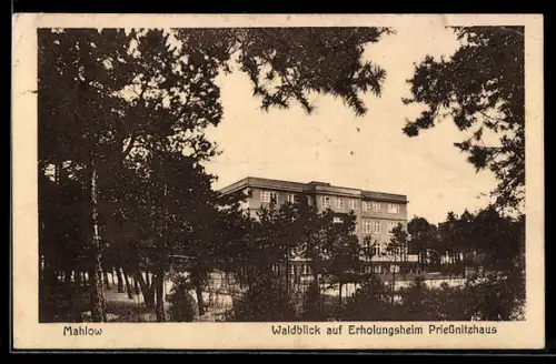 AK Mahlow, Waldblick auf Erholungsheim Priessnitzhaus