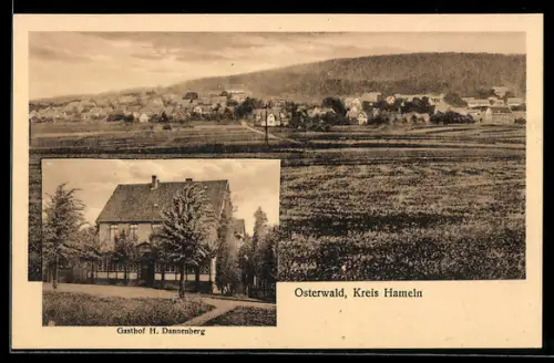 AK Osterwald /Hameln, Ortsansicht, Gasthof H. Dannenberg