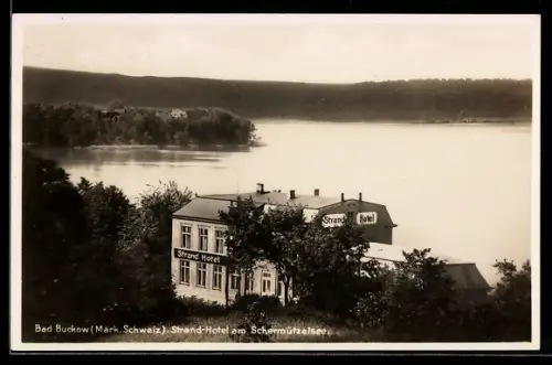 AK Bad Buckow /Märk. Schweiz, Strand-Hotel am Schermützelsee, Besitzer Ernst Falkenberg