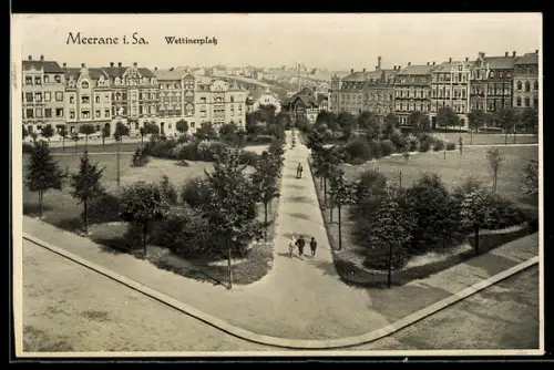 AK Meerane i.S., Blick auf den Wettinerplatz