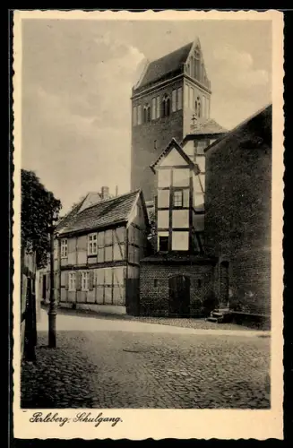 AK Perleberg, Strasse am Schulgang