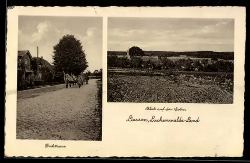 AK Liessen /Luckenwalde-Land, Partie in der Dorfstrasse und Holm