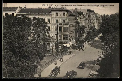 AK Berlin-Tiergarten, v. d. Heydt-Brücke, Bendler-Strasse Ecke Königin Augusta-Strasse