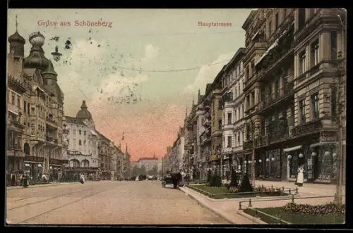 AK Berlin-Schöneberg, Blick in die Hauptstrasse