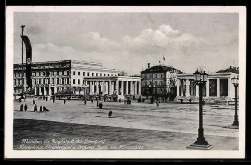 AK München, Führerhaus, Ehrentempel und Braunes Haus, Königsplatz