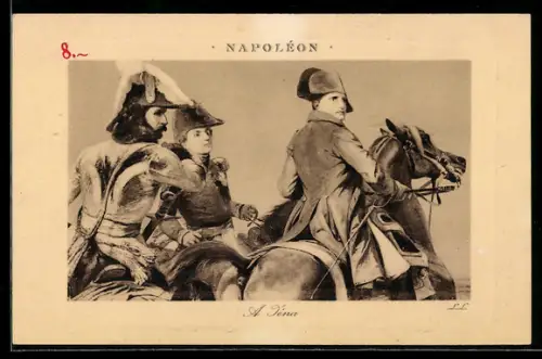 AK Napoleon mit seinen Generälen vor Jena