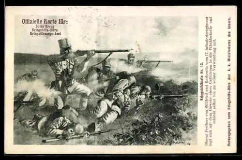 AK Rotes Kreuz Nr. 13, Oberst Freiherr von Stillfried und Rathenitz vom 17. IR