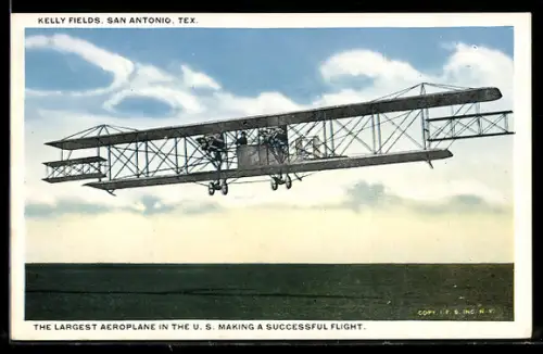 AK San Antonio, Kelly Fields, grosses Doppeldecker-Flugzeug