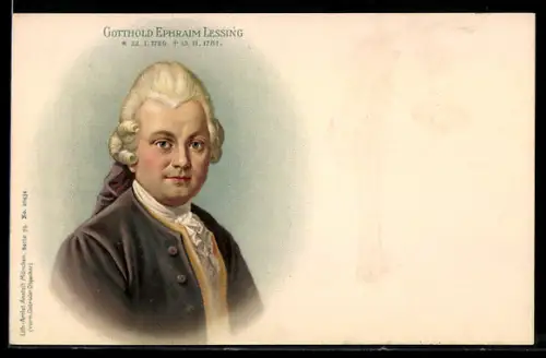 AK Gotthold Ephraim Lessing, 1729-1781, Schriftsteller
