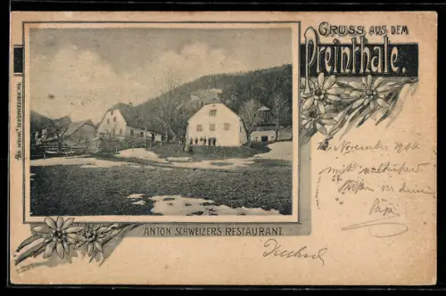 AK Schwarzau im Gebirge, Preinthal, Anton Schweizer`s Restaurant