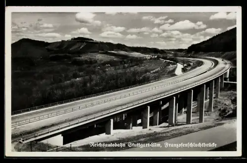 AK Franzosenschluchtbrücke der Reichsautobahn Stuttgart-Ulm