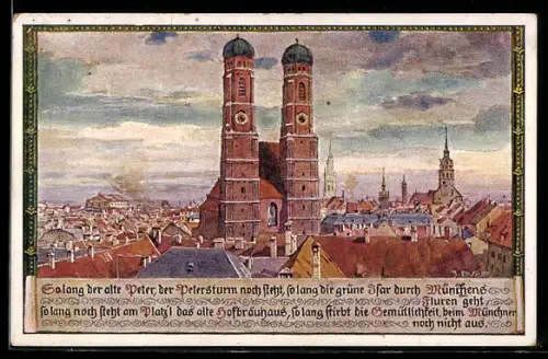 Künstler-AK München, Frauenkirche