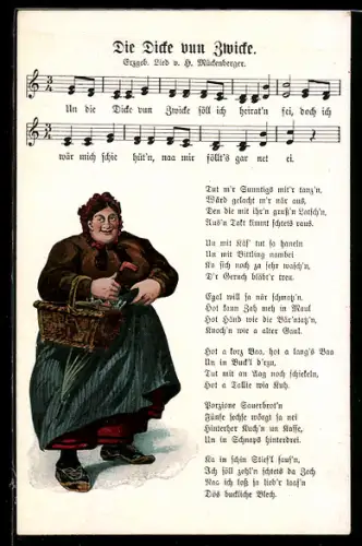 Lied-AK Hilmar Mückenberger: Die Dicke vun Zwicke