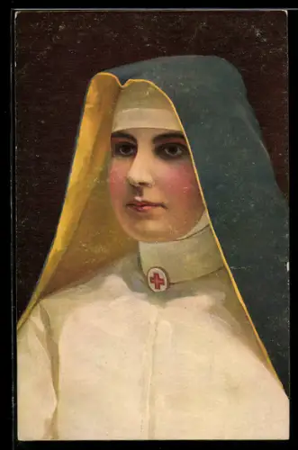 Künstler-AK Rotes Kreuz, Portrait einer jungen Krankenschwester