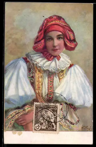 AK Ceskoslovenske narodni kroje, tschechische Tracht
