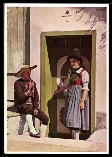 AK Paar in Tiroler Landestracht