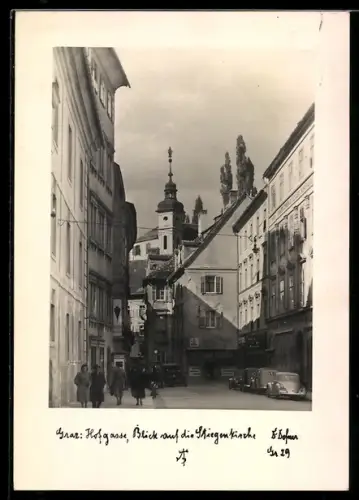 AK Graz, Hofgasse mit Blick auf die Stiegenkirche