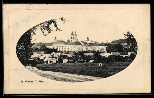 AK St. Florian, Ortsansicht mit Kloster