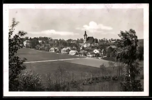 AK St. Marien i. Kremstal, Teilansicht mit Kirche