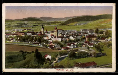 AK Freystadt /Ob.-Öst., Teilansicht mit Kirche