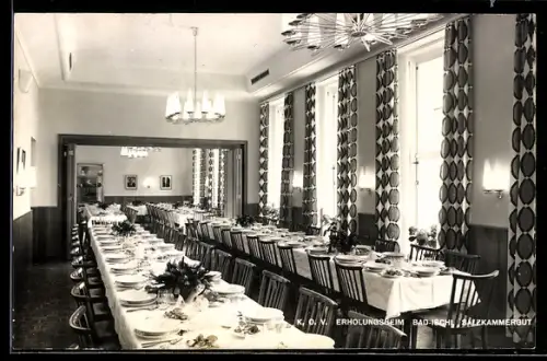 AK Bad-Ischl, Salzkammergut, K. O. V. Erholungsheim, Speisesaal, Innenansicht